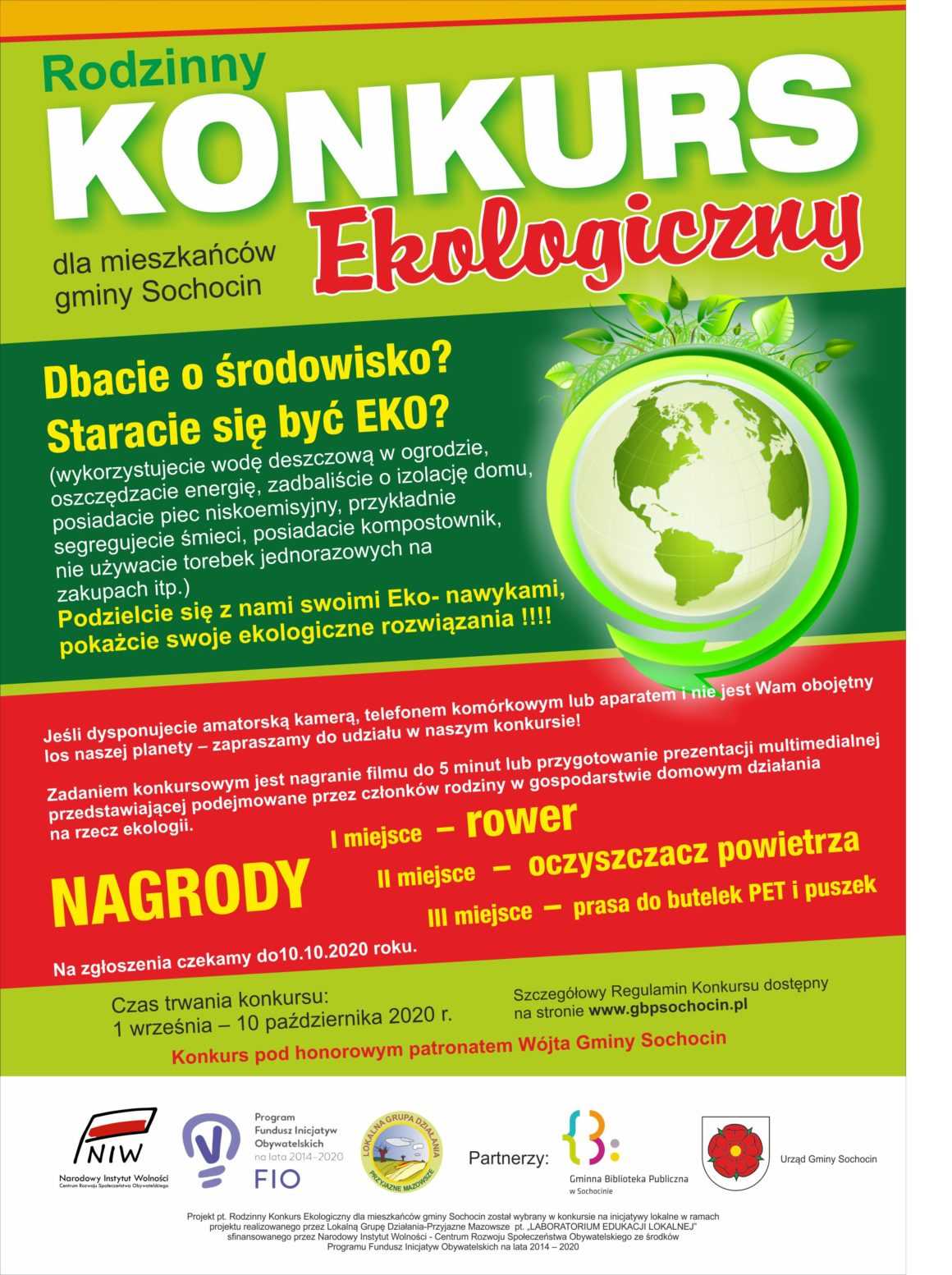 Rodzinny konkurs ekologiczny dla mieszkańców gminy Sochocin