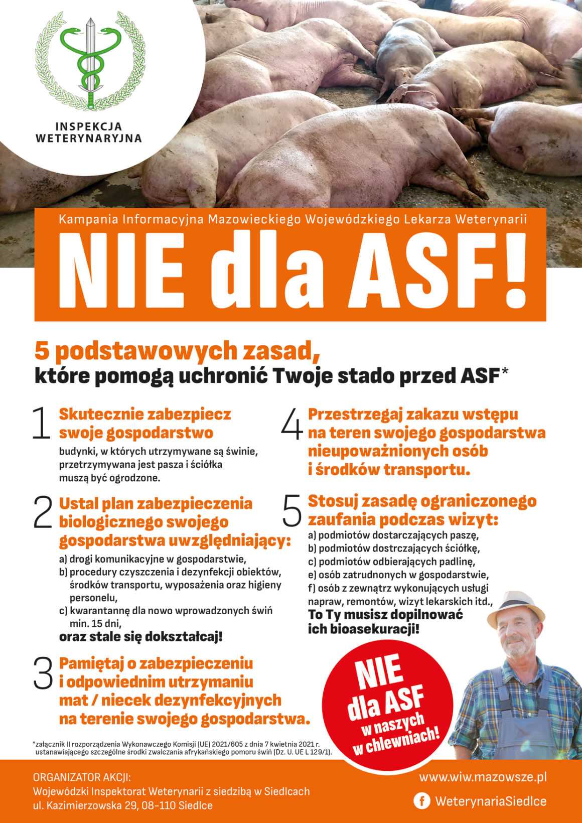 Kampania informacyjna – „Nie dla ASF! 5 podstawowych zasad, które pomogą uchronić Twoje stado przed ASF”
