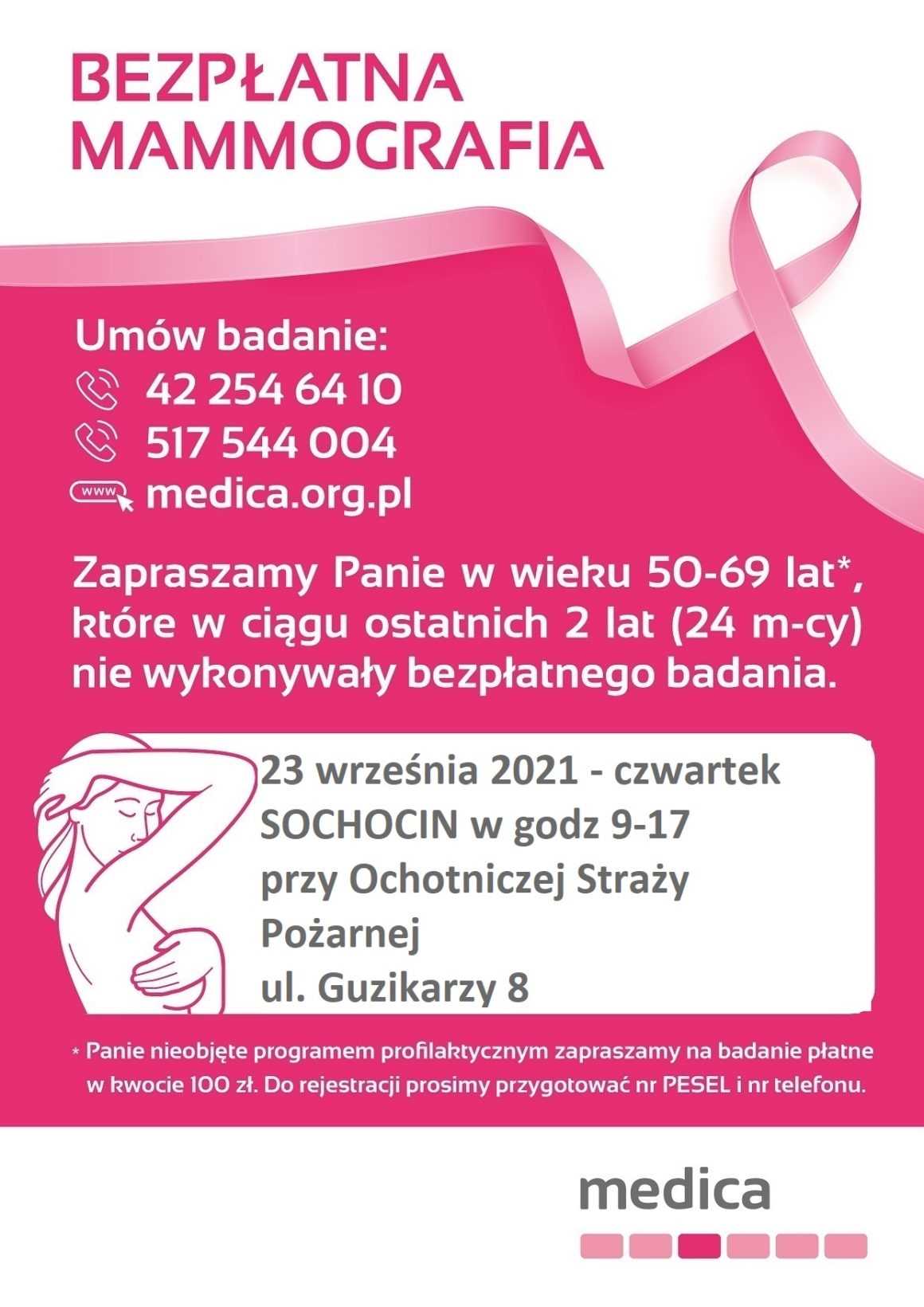 23 września przy budynku OSP Sochocin czekać będzie mammobus